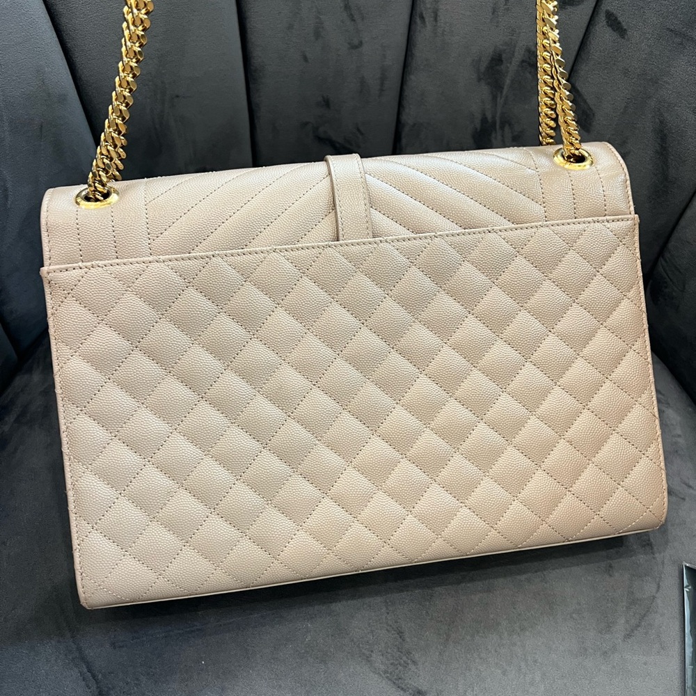 Saint Laurent Classic Monogram Envelope Satchel Mixed Matelasse Leather Large - Picture 7 of 17
